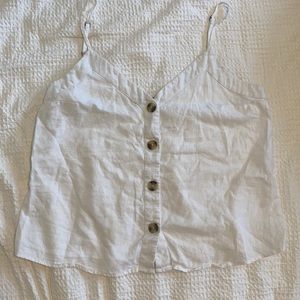 White linen button down cami